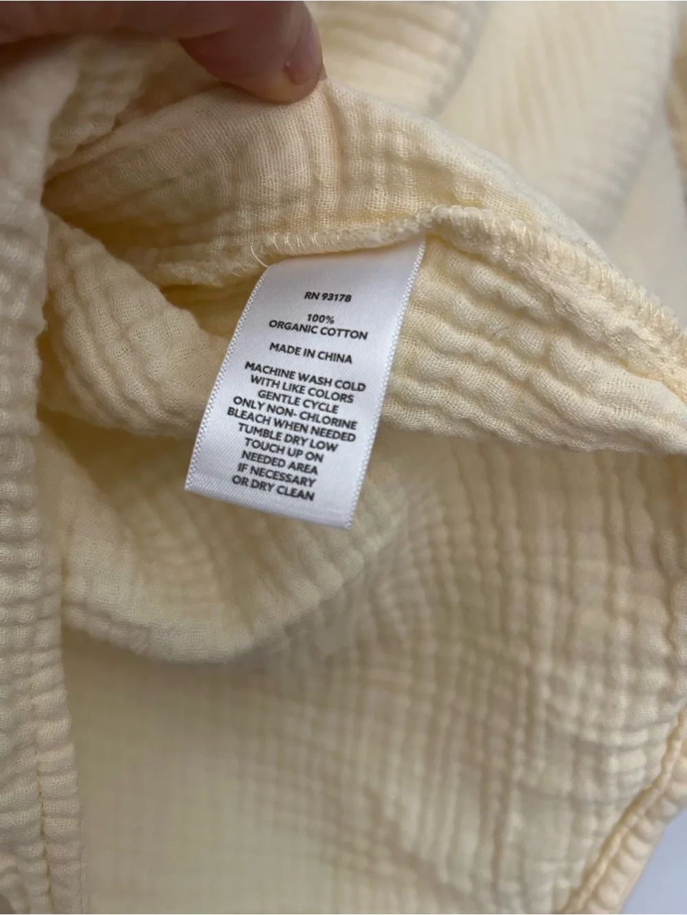Magaschoni Butter Yellow Organic Cotton Gauze Oversized Button Down Boho XS